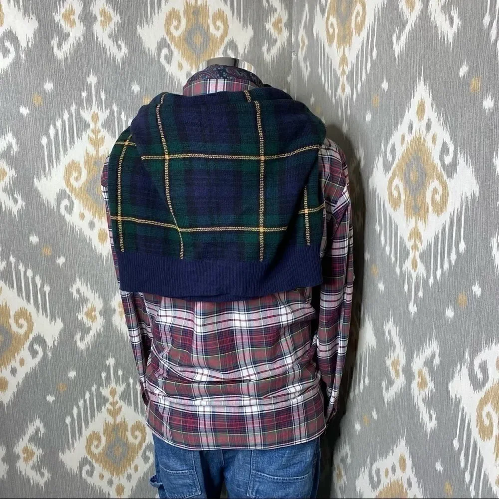 Polo Ralph Lauren Classic Tartan Plaid Oxford Button Down Shirt Red Navy Green